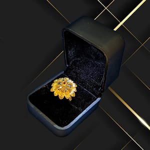 Golden Radiance – Gold-Plated Floral Filigree Ring